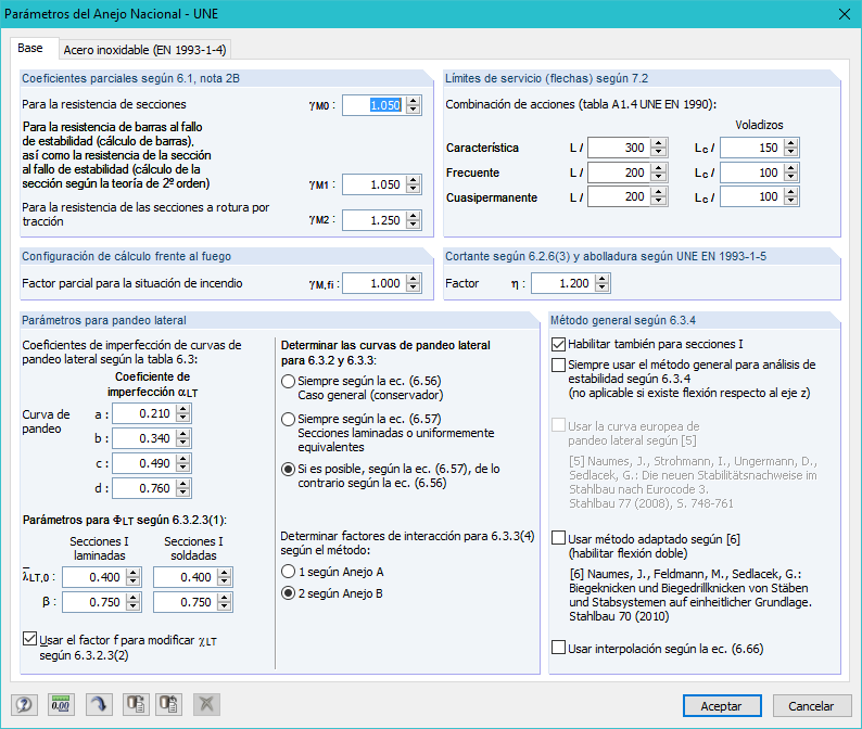 EC 3: Parameter des Nationalen Anhangs in RF-/STAHL EC3