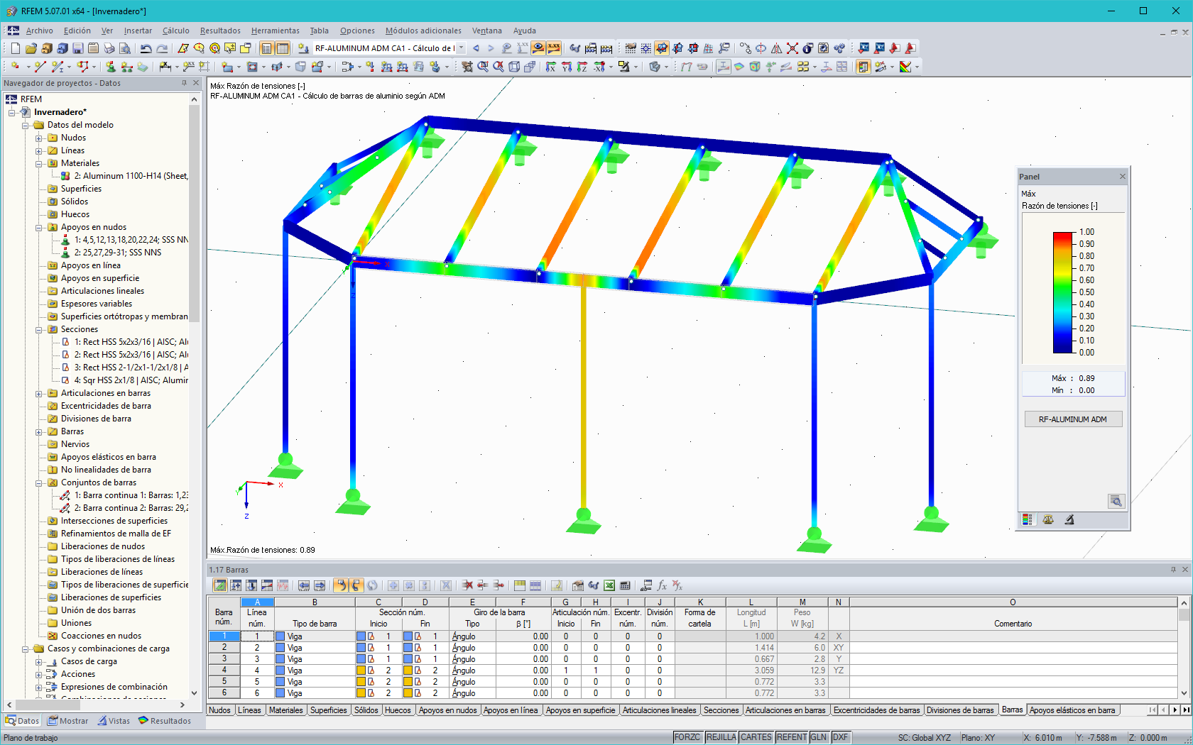 Visualisierung der Bemessungsergebnisse in RFEM