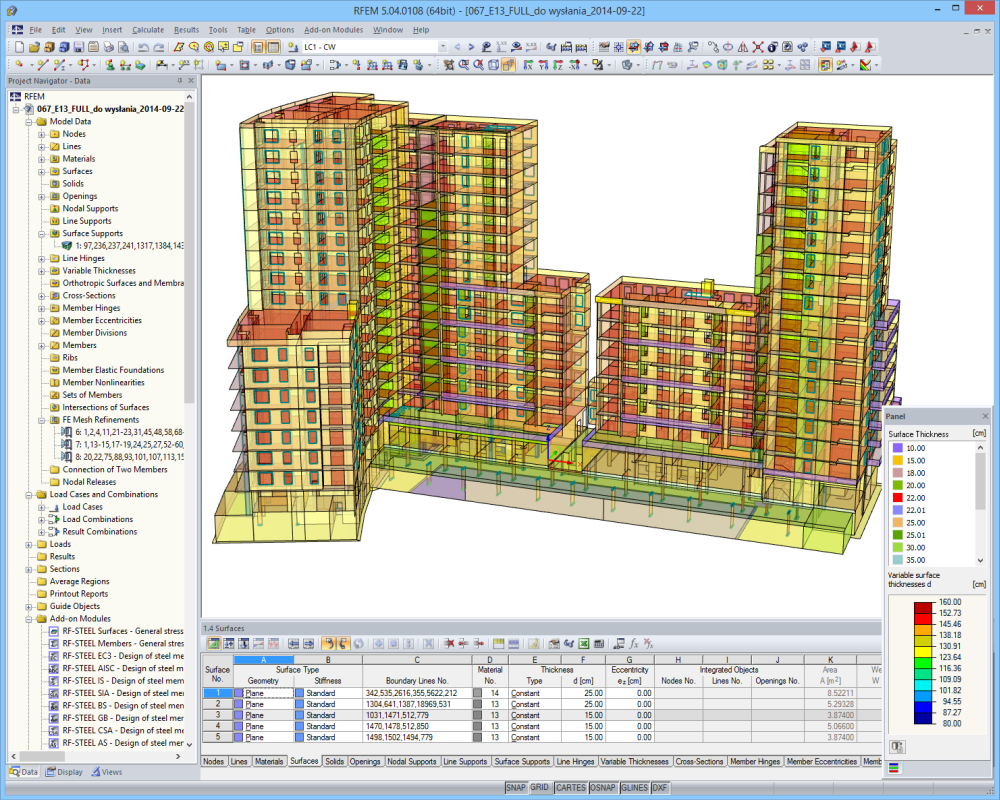 Edificios residenciales de gran altura con tiendas y aparcamiento subterráneo | Diseñado con RFEM por MGM Konstrukcje Inżynierskie sc Kraków, Polonia www.mgm-ki.pl