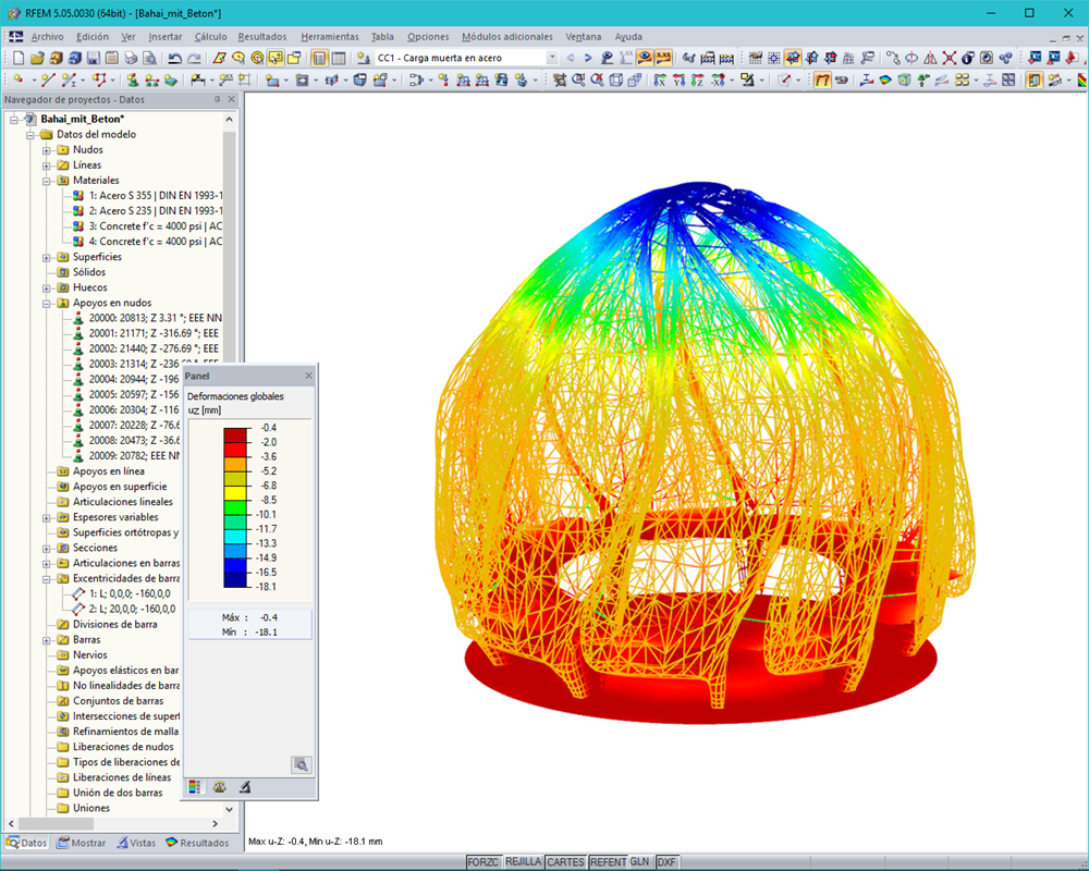 Templo Bahá'í de Sudamérica, Chile | Diseñado con RFEM por Josef Gartner GmbH, Würzburg, Alemania | www.josef-gartner.de