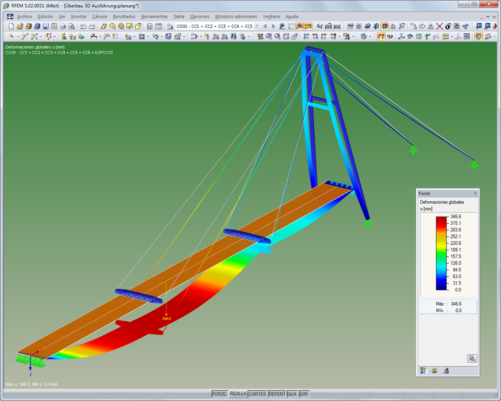 Puente de pilón "Walsersteg" a través de Loisach | Diseñado con RFEM por la Oficina de Ingeniería de Robert Buxbaum, Wolfratshausen | www.ib-buxbaum.de