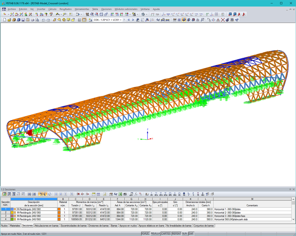 Crossrail Station in Canary Wharf London | Diseñado con RSTAB por WIEHAG GmbH, Altheim, Austria | www.wiehag.com