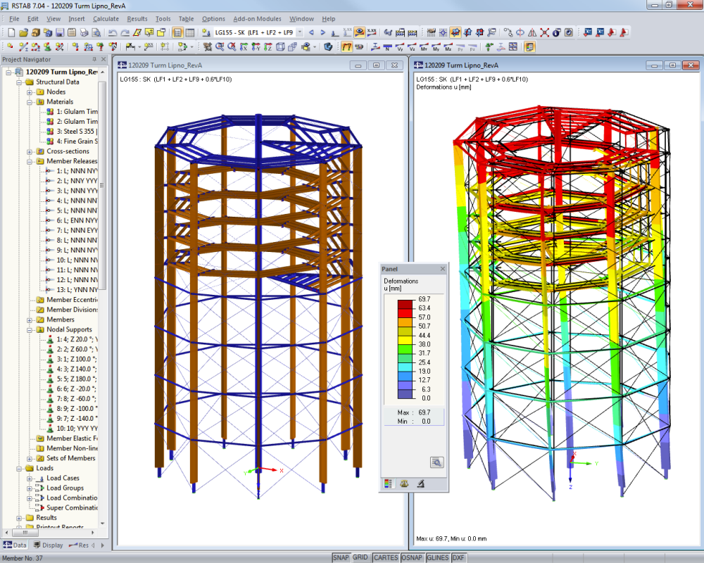 Torre de Lipno Tree, República Checa | Diseñado con RSTAB por WIEHAG GmbH, Austria | www.wiehag.com