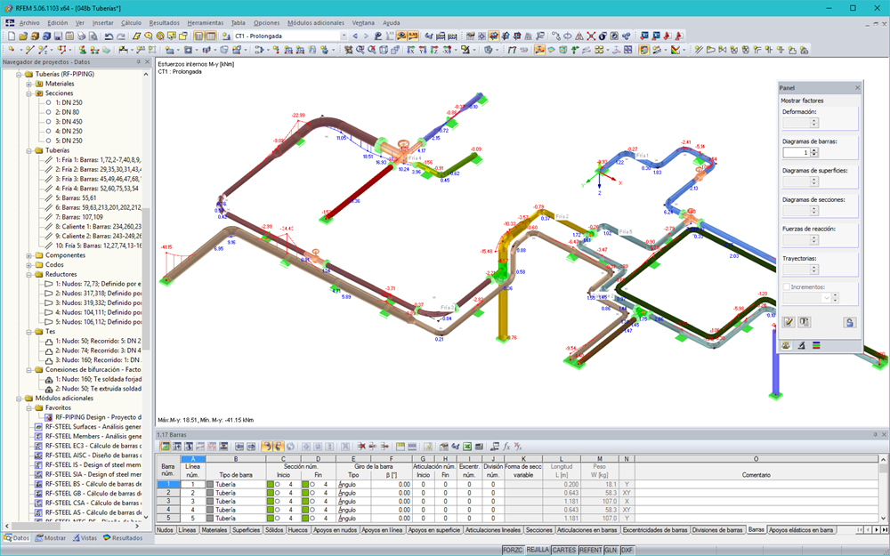 Sistema de tuberías en RFEM