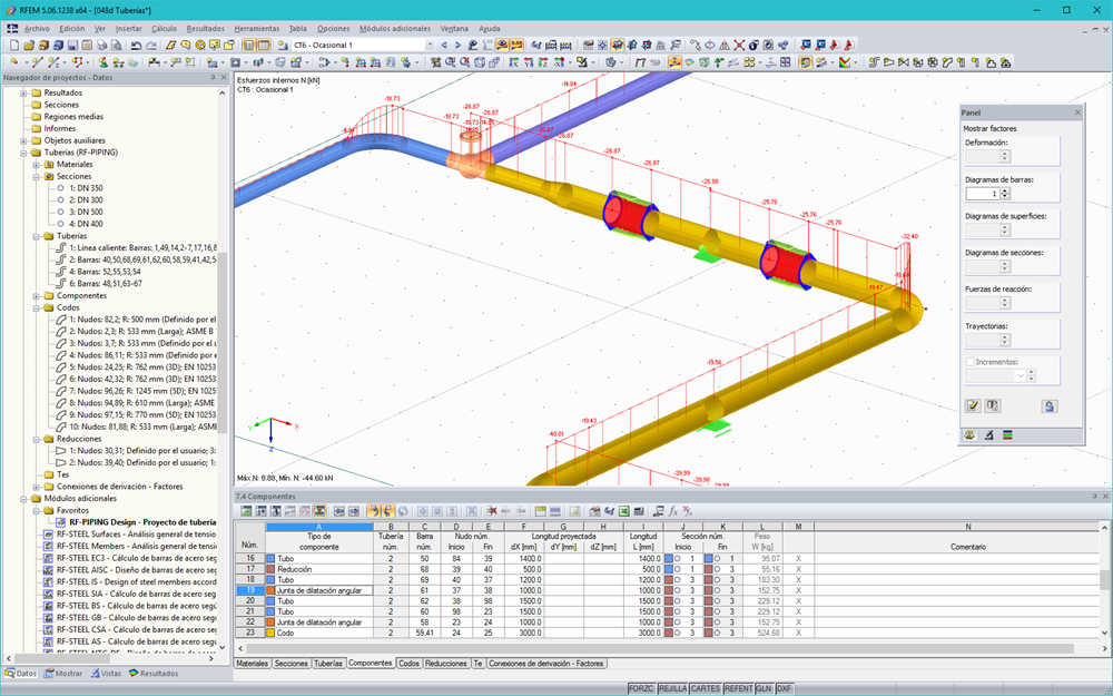 Muestra gráfica de resultados en RFEM