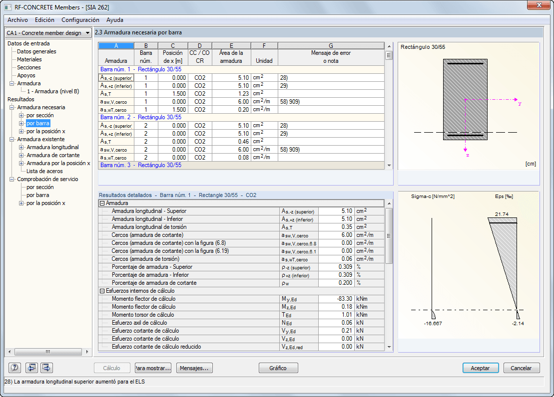 Maske 1.6 Bewehrung - Register Längsbewehrung (RF-BETON Stäbe)