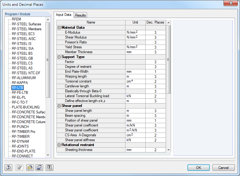 1.4 Parameter - Stäbe, Lagerungsart