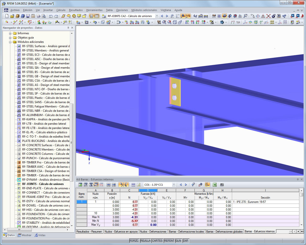 Visualisierung eines Fahnenblech-Anschlusses in RFEM