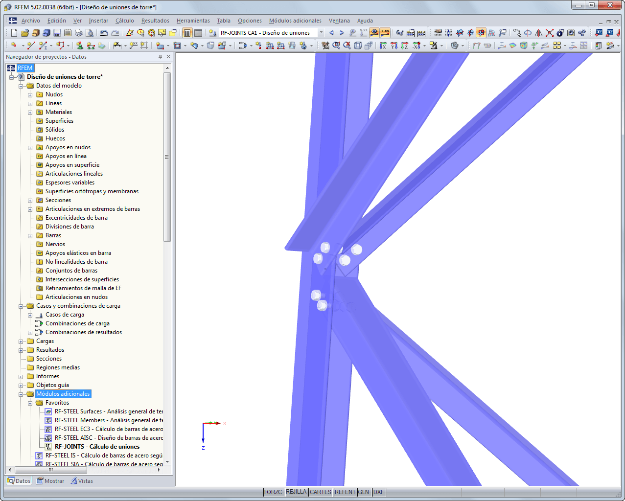 Visualisierung des Anschlusses in RFEM