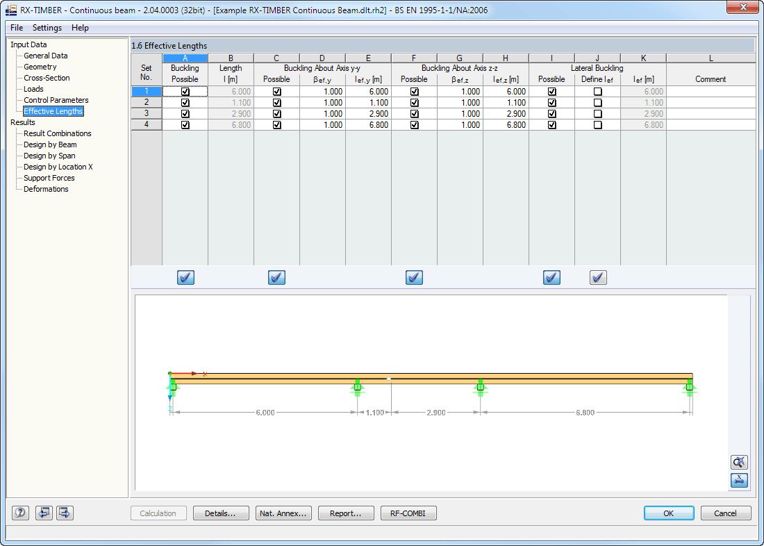 Ventana 1.6 Longitudes eficaces