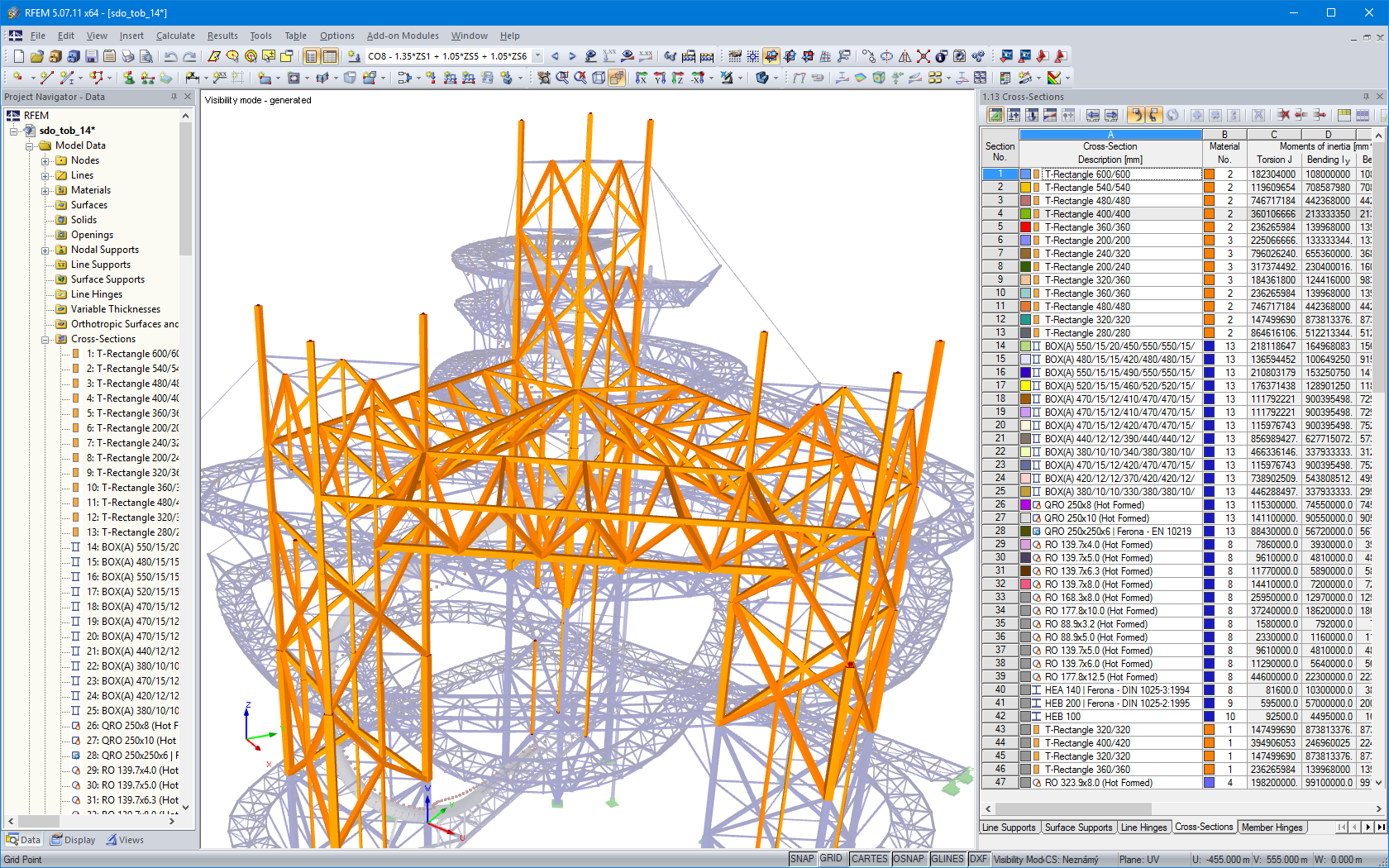 Estructura de apoyo de madera en RFEM