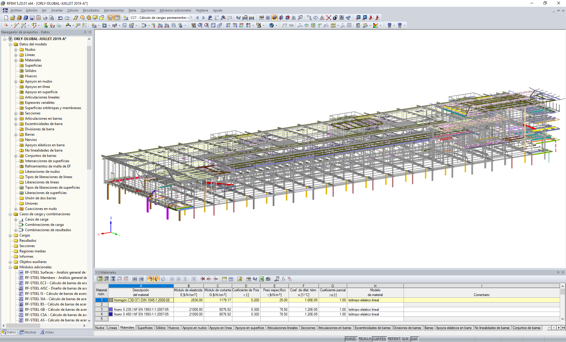 RFEM-Modell der Flughafenerweiterung Orly Sud, Frankreich (© Roux Ingénierie)