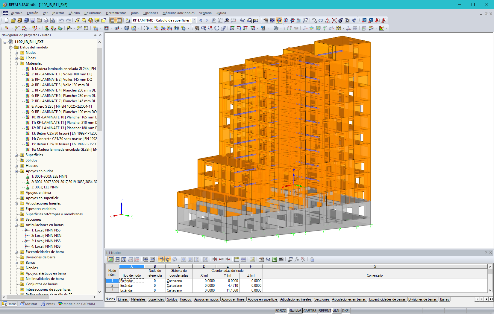 Modelo RFEM de conjunto residencial