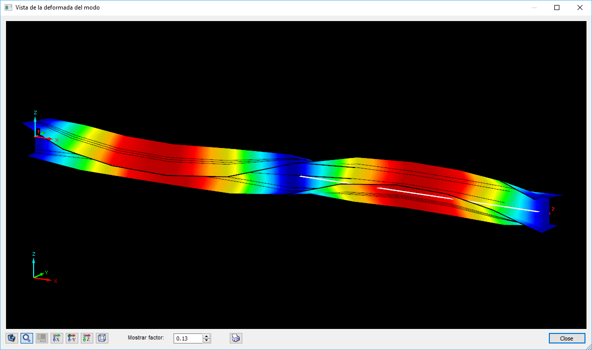 Bild 01 - Grafische Darstellung der Eigenform in RF-/STAHL AISC