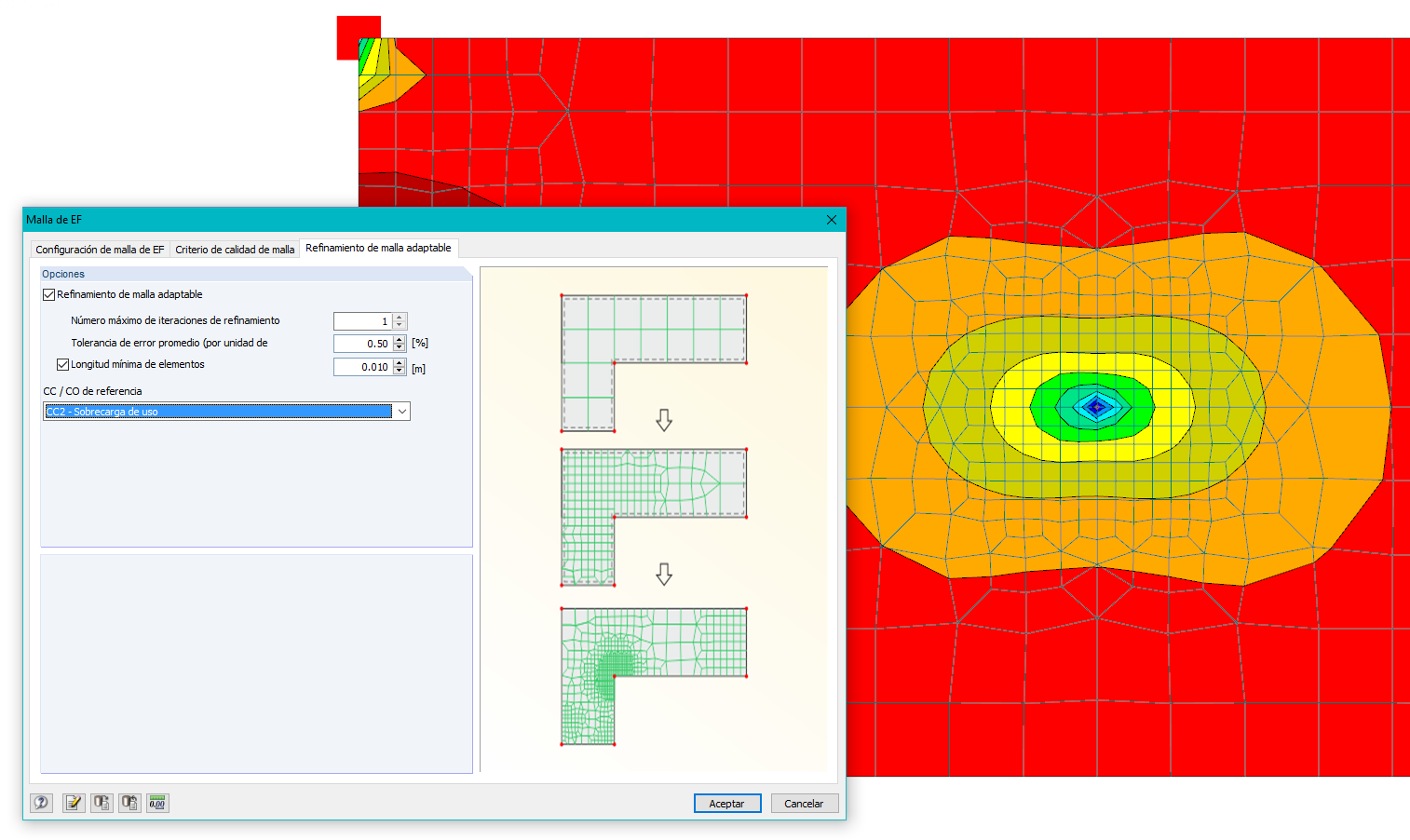 Adaptive Netzverdichtung in RFEM