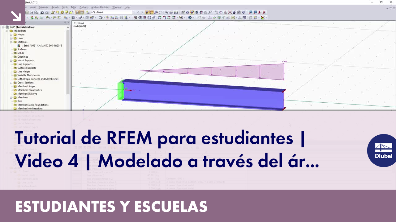 RFEM Tutorial for Students | Video 4 | Modeling via Graphical Area