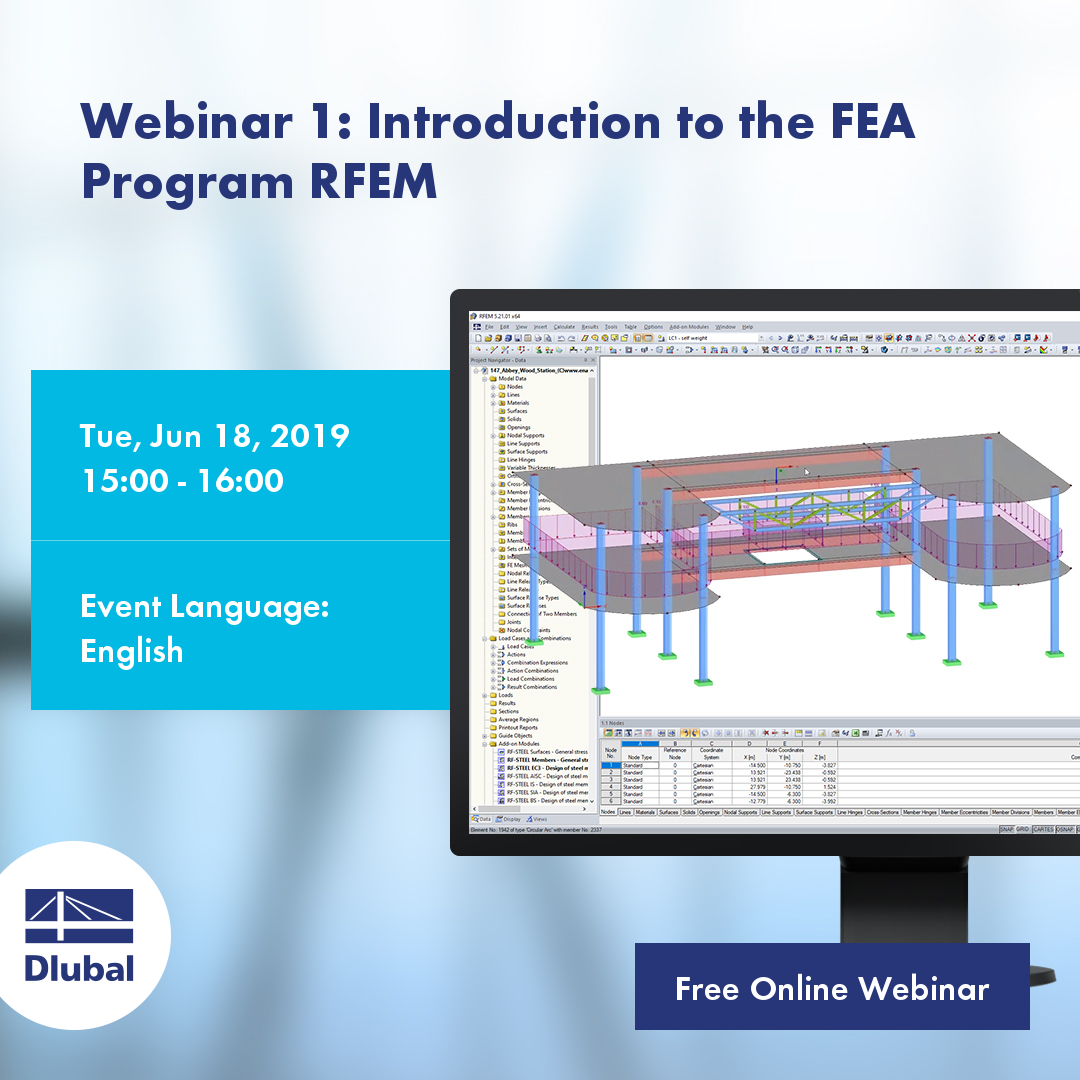 Seminario 1: Introducción al programa de análisis por elementos finitos RFEM (en inglés)