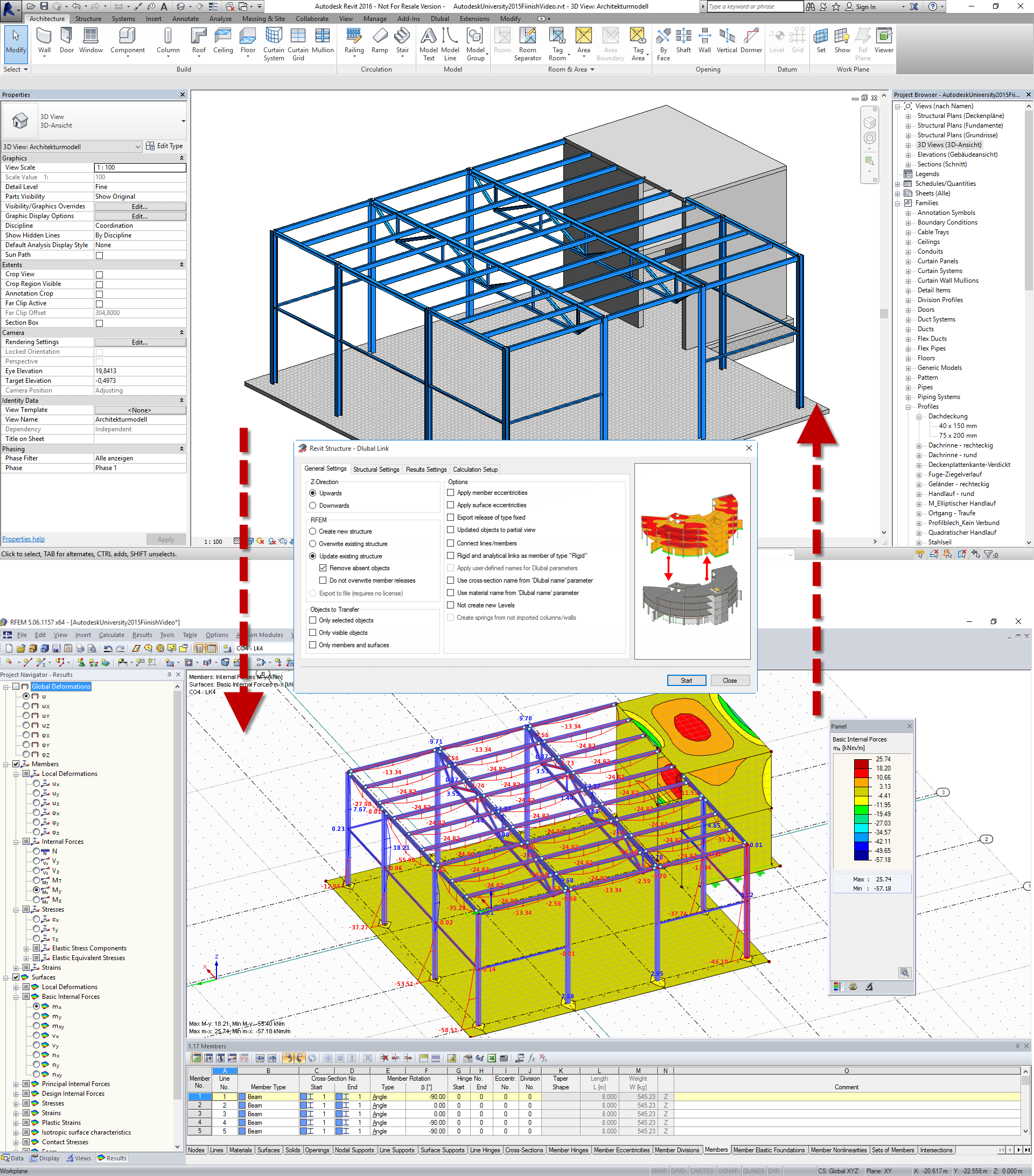 Interface between RFEM and Revit