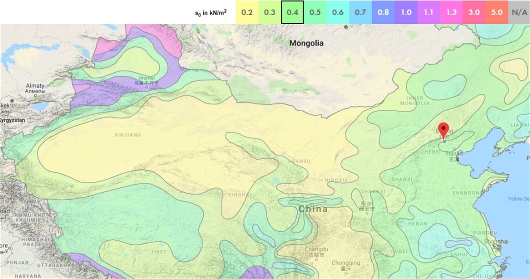 Mapa de zonas de cargas de nieve de China