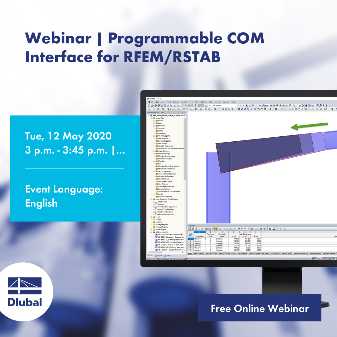 Seminario web | Interfaz COM programable para RFEM/RSTAB