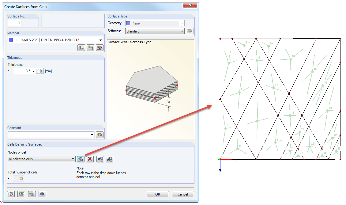 Crear superficies desde celdas