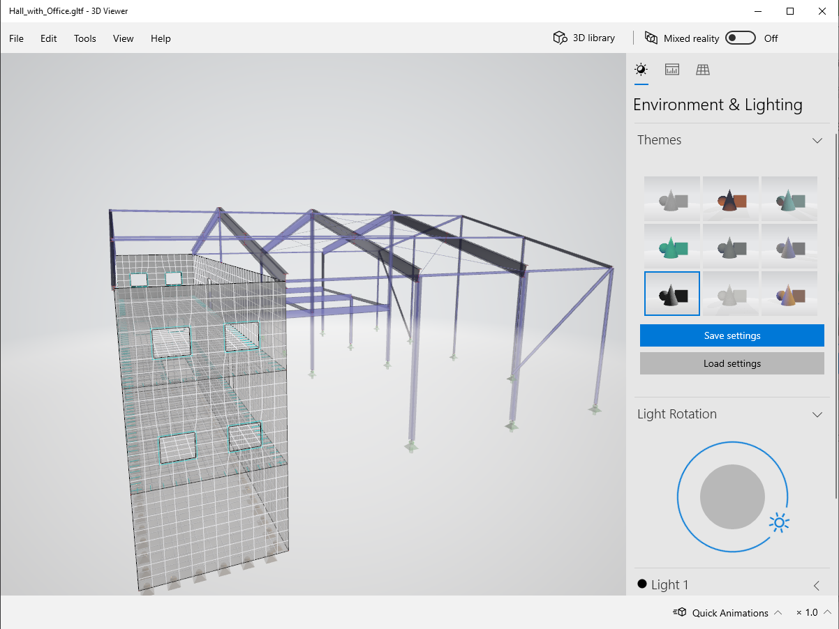 Modelo de glTF en el visor 3D