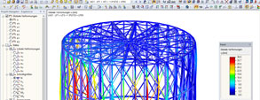 Diseñado con el software RFEM de Dlubal - Reconstrucción del gasómetro en una panorámica de 360 ° en Pforzheim