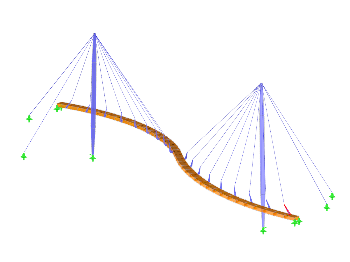 Modelo de puente en 3D en RFEM (© Schaffitzel+Miebach)