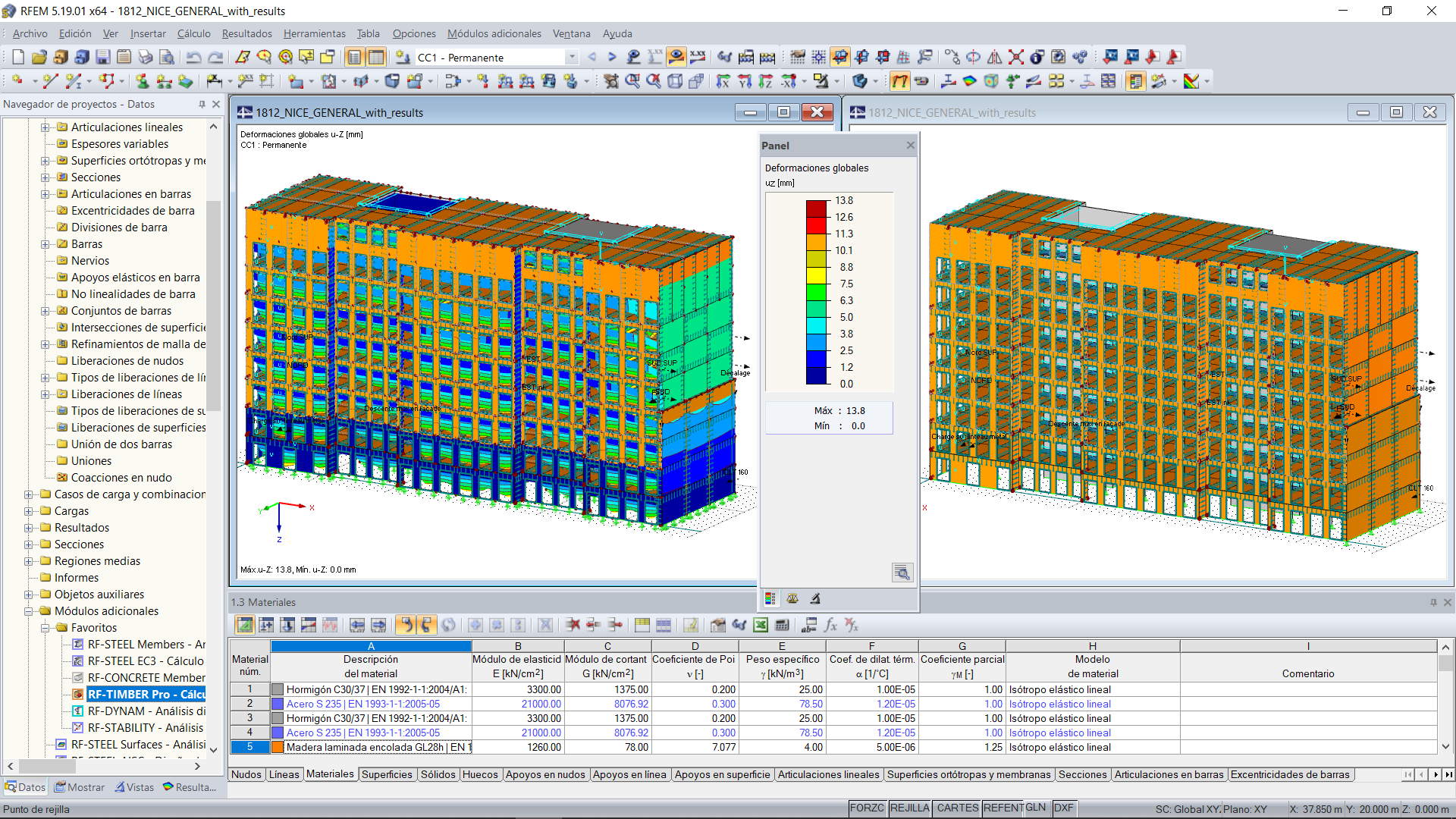 Modelo de RFEM del Palazzo Meridia en Niza, Francia (© CBS - Lifteam)