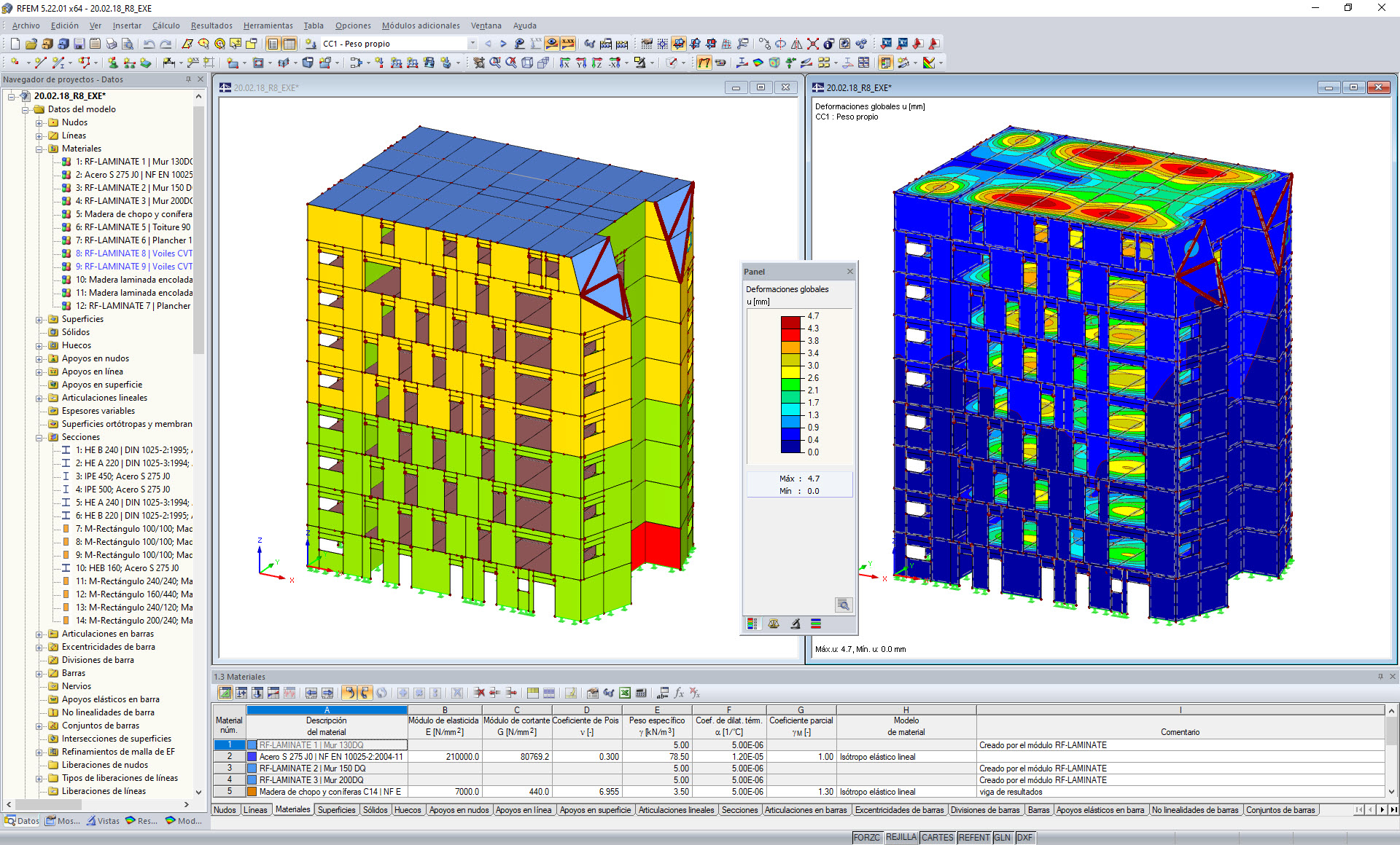 RFEM-Modell des Hochhauses (© Ingénierie Bois)