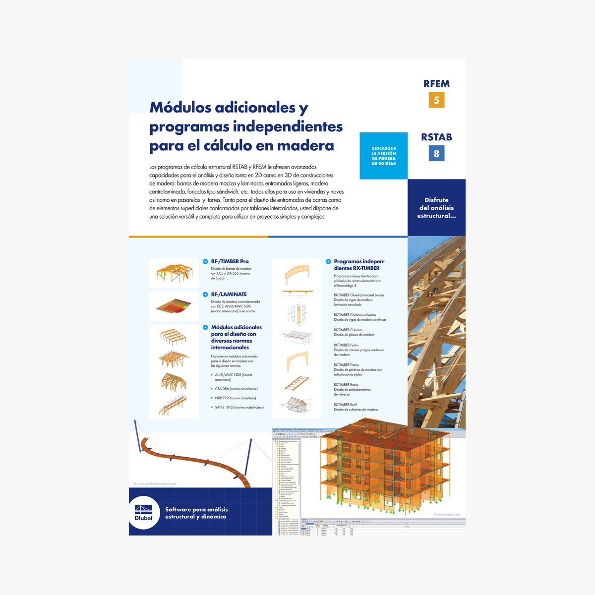 Dlubal | Folleto | Módulos adicionales y programas independientes para el cálculo en madera