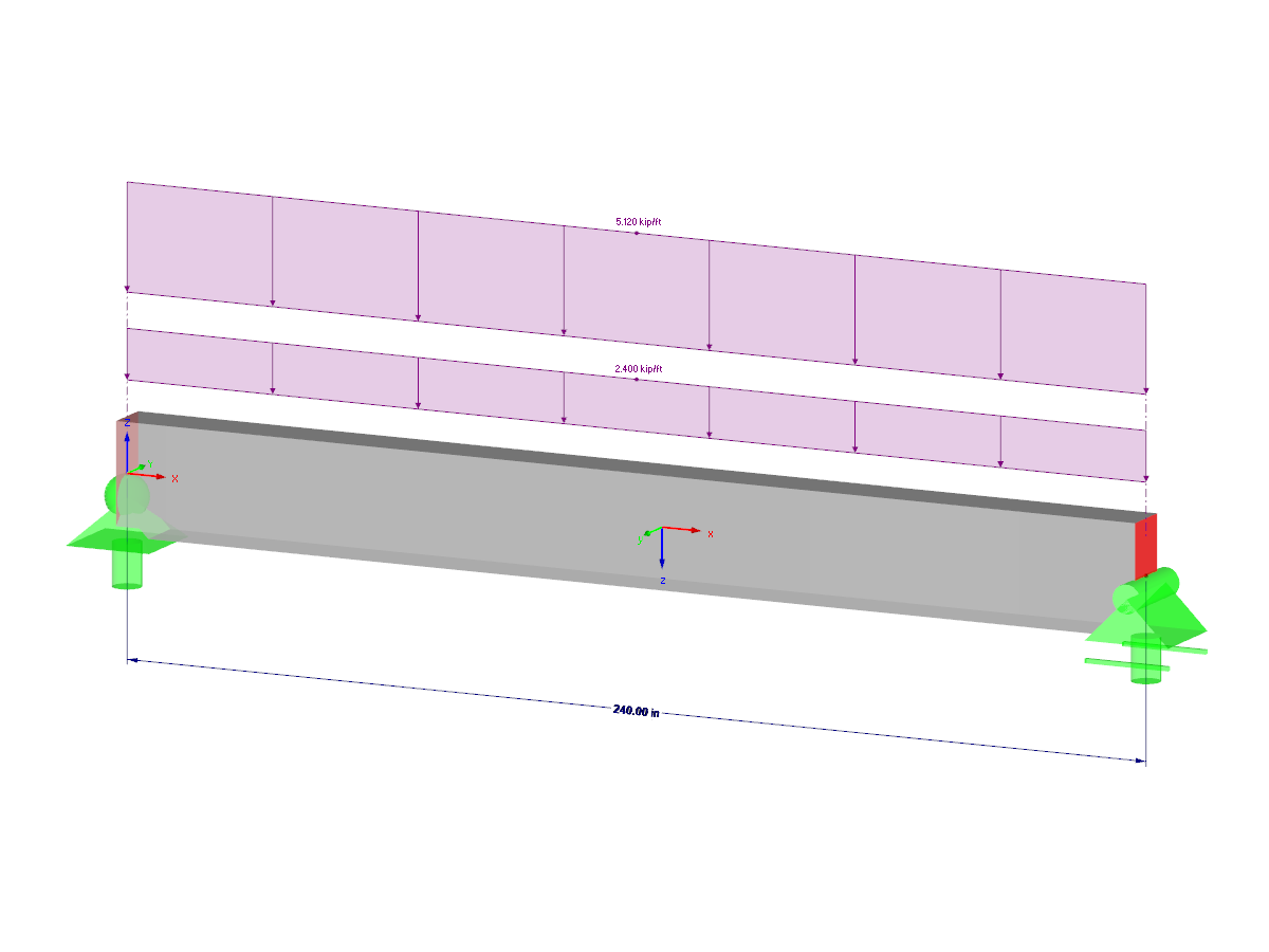 Viga de hormigón armado con sección rectangular