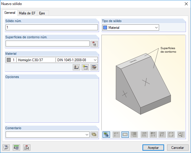 Cuadro de diálogo "Nuevo sólido"