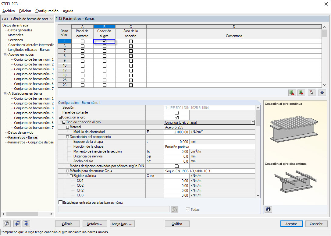 Introducción de datos en RF-/STEEL EC3