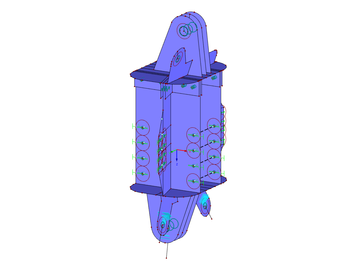 Pieza de acero de la conexión en RFEM (© Ingenieurbüro Braun GmbH & Co.KG)