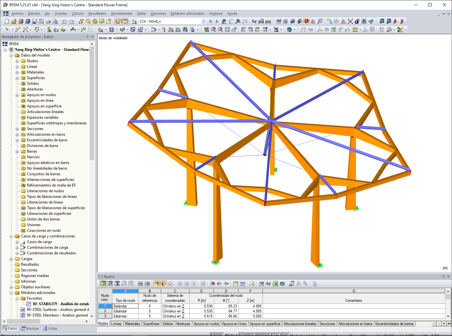 Modelo en 3D de un elemento individual en RFEM (© Jing Kong & Associates Consulting Structural Engineers Inc.)