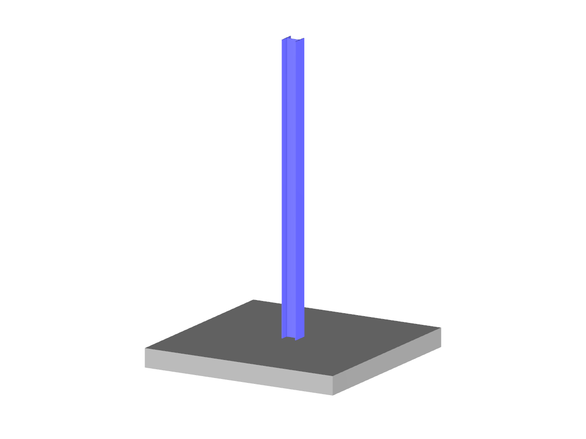 Columna de acero en cimentación de hormigón