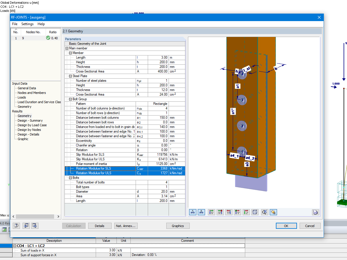 Rigidez elástica al giro en RF-/JOINTS Timber - Steel to Timber