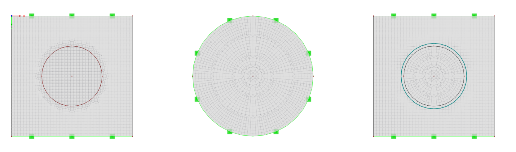 Mallado radial de la geometría de la base