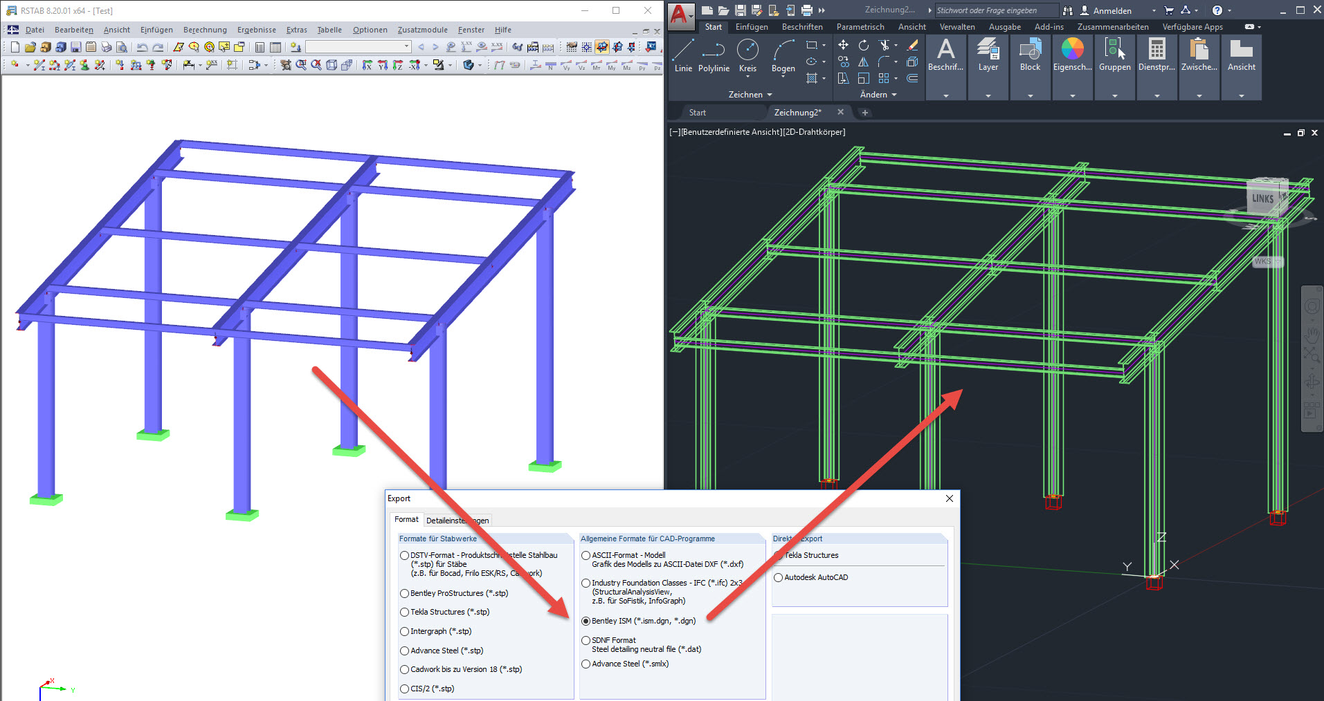 Estructura de barras en modelo sólido