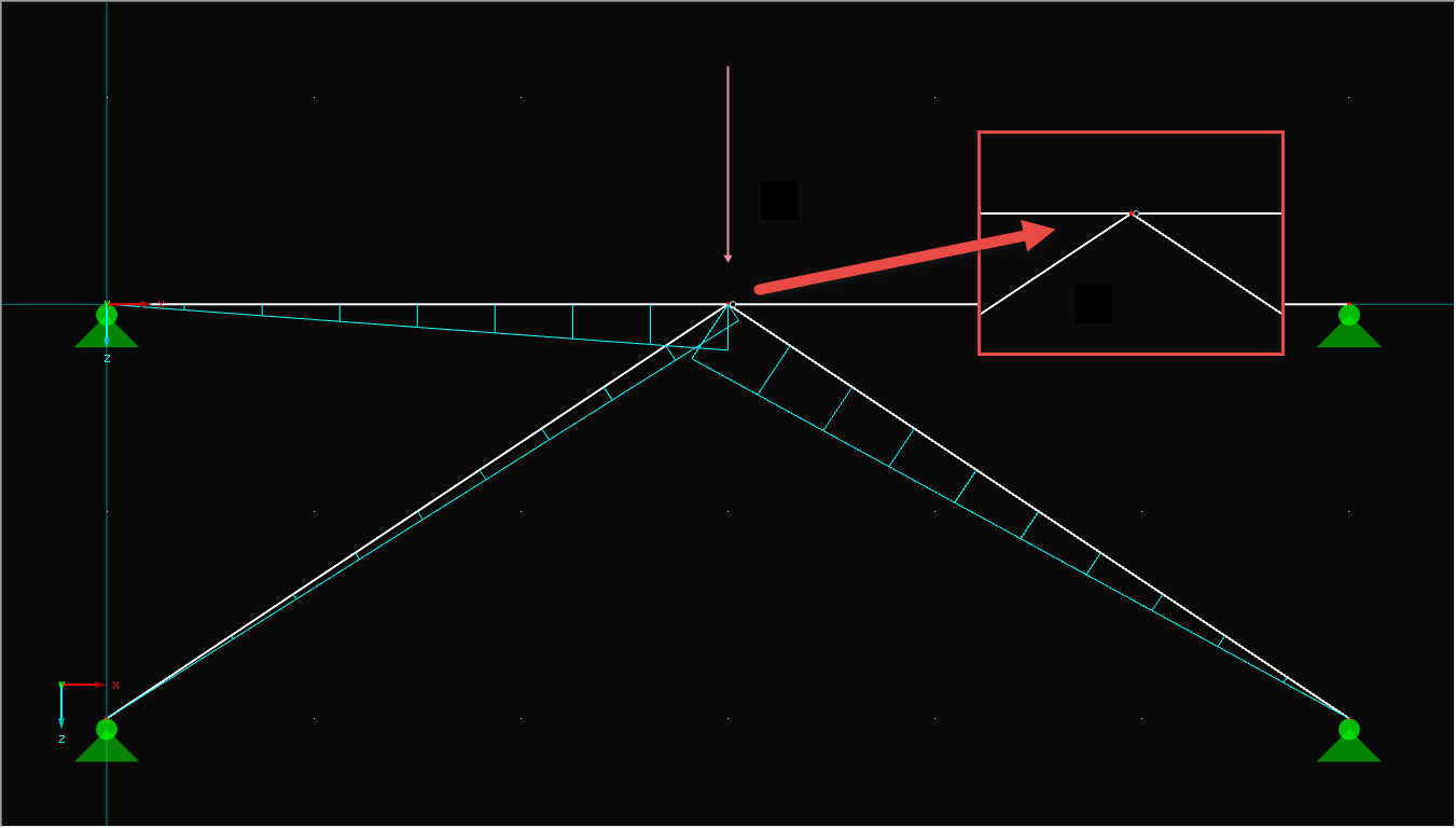 Modelado incorrecto de diagonales rígidas en ala