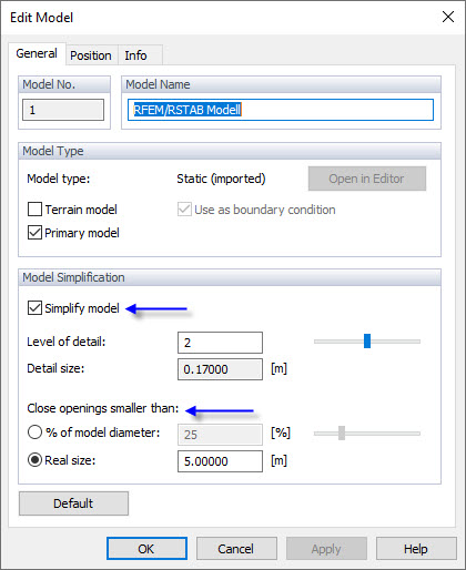 Especificación de huecos ("openings") en RWIND Simulation