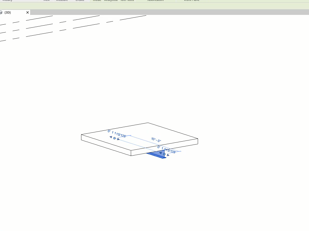 Elemento de nervio exportado como viga con excentricidad en Revit