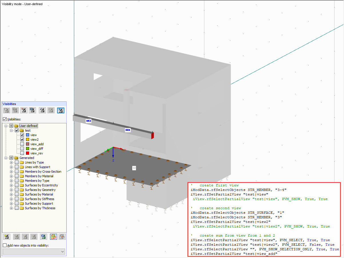 Programa para crear y configurar la visibilidad usando RF-COM