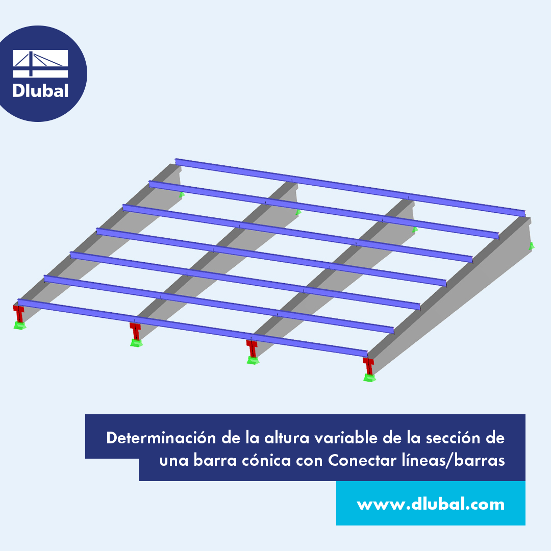 Determinación del canto variable de la sección de una barra con sección variable utilizando "Conectar líneas o barras"