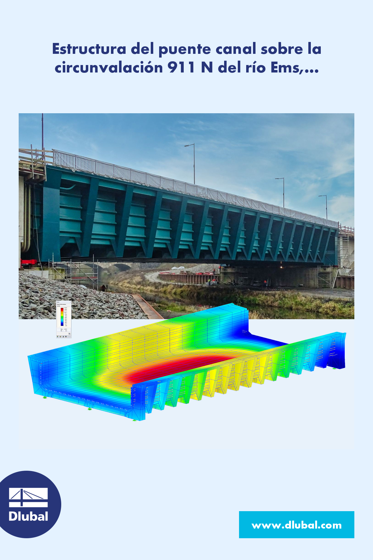 Estructura del puente canal sobre la circunvalación 911 N del río Ems, Alemania