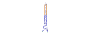 Modelo en 3D de la torre de celosía en RSTAB (© TU Dresden)
