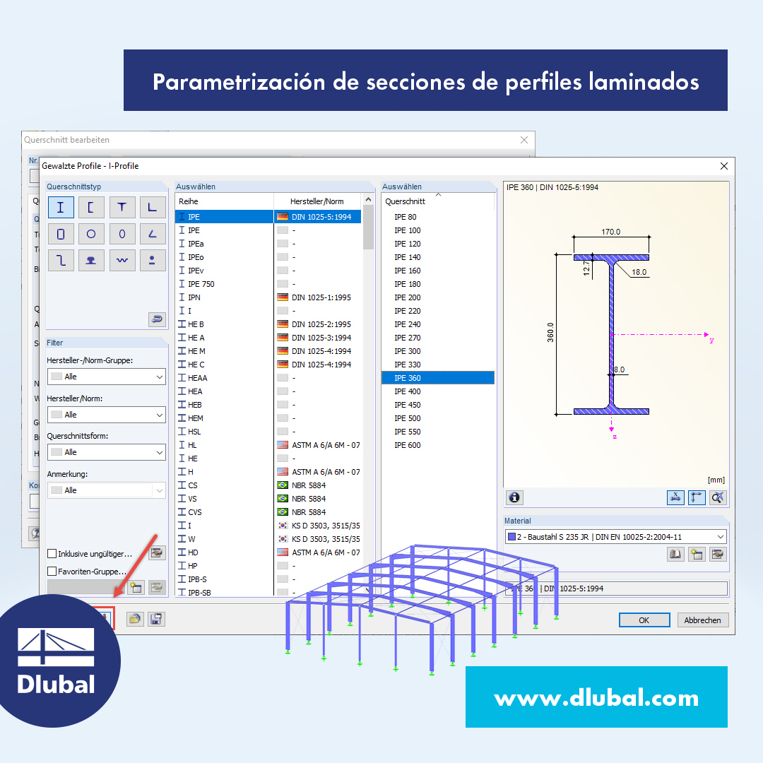 Parametrización de secciones laminadas