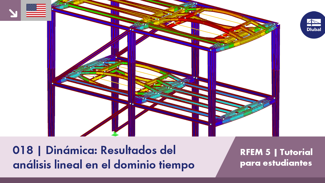 Tutorial de RFEM 5 para estudiantes | 018 Dinámica: Análisis lineal en el dominio del tiempo | Datos de resultados