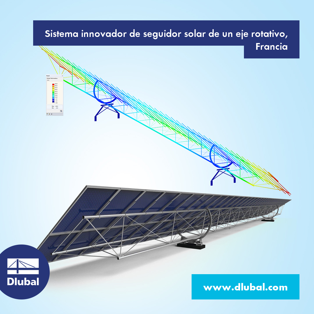 Sistema innovador de seguidor solar de un eje rotativo, Francia